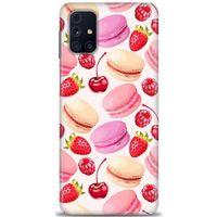 Samsung Galaxy M51 Kılıf HD Baskılı Kılıf - Makaron ve Çilekler + Tam Ekran Koruyucu