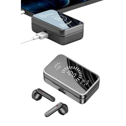 Powerbankli Bluetooth Kulaklık Yüksek Ses Aynalı Çift Dijital Gösterge Ekranı