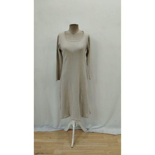 Kadın Uzun Kollu Kare Yaka Midi Kaşkorse Elbise