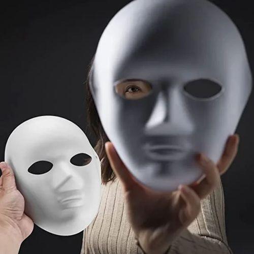 Beyaz Renk Boyanabilir Anonim Tam Yüz Cosplay Maske 24x18 Cm