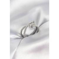 Gümüş Renk Zirkon Taşlı Halley Model Kadın Yüzük