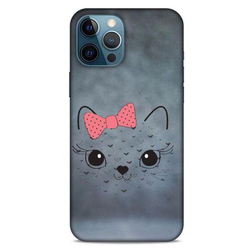 Lopard Apple iPhone 12 Pro Max Uyumlu Kılıf Kediler (13) Silikon Kap Papyonlu