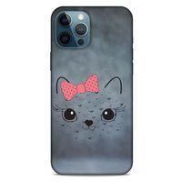 Lopard Apple iPhone 12 Pro Max Uyumlu Kılıf Kediler (13) Silikon Kap Papyonlu