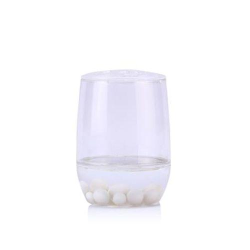 2 Adet Diş Fırçalık Beyaz İncili Akrilik 8X8X11Cm Banyo Seti
