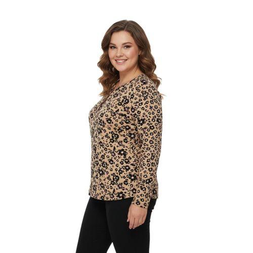 Kadın V Yaka Baskılı 2 Düğmeli Bluz BGL-ST05093