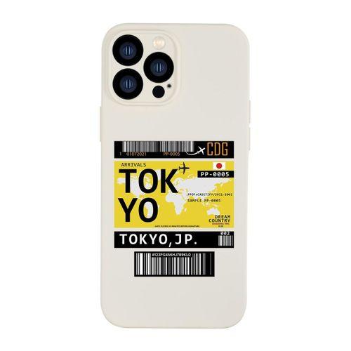 iPhone 13 Pro Uyumlu Tokyo Ticket Desenli Kamera Lens Korumalı Darbe Emici Silikonlu Lansman Kılıf