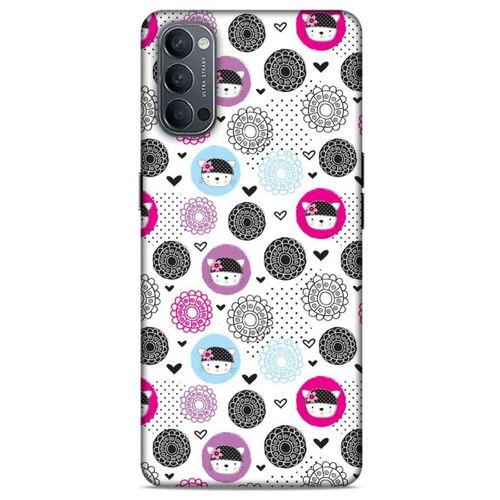 Lopard Oppo Reno 4 Uyumlu Kılıf Kediler (1) Kılıfı Mavi Pembe