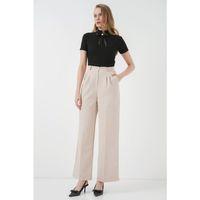 6647 Bol Paça Kumaş Pantolon - Krem