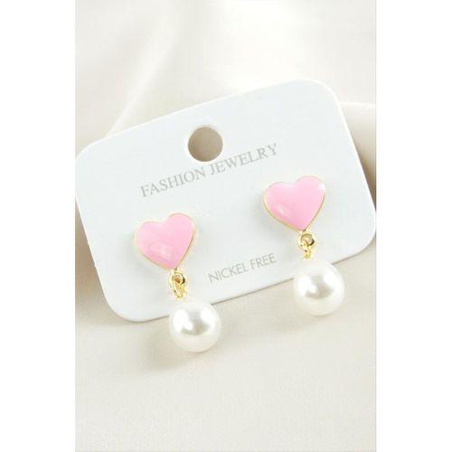 Kalp Mineli İnci Küpe