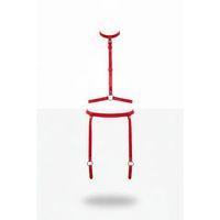 Kırmızı Harness Takım Suni Deri O Halka Detaylı Vücut Aksesuarı - Brf230