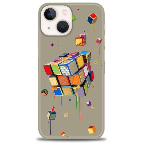 iPhone 13 Mini Kılıf HD Baskılı Kılıf - Zeka Küpü + Tam Ekran Koruyucu