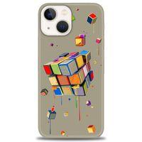 iPhone 13 Mini Kılıf HD Baskılı Kılıf - Zeka Küpü + Tam Ekran Koruyucu