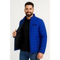 Erkek Mikro Su İtici Kapitone Baskılı Astarlı Fermuarlı Bomber Mont - Saks Mavisi