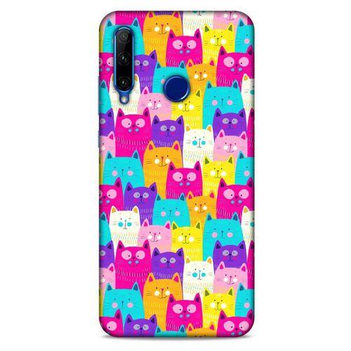 Lopard Huawei Y6P Uyumlu Kılıf Kediler (34) Slim Armor Kılıf Rengarenk