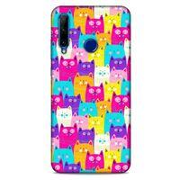 Lopard Huawei Y6P Uyumlu Kılıf Kediler (34) Slim Armor Kılıf Rengarenk