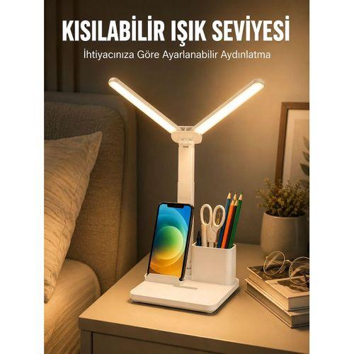 Kısılabilir Led Masa Lambası – Kalemlik, Telefon Standı Ve Okuma Işığı Bir Arada Yeni Nesil