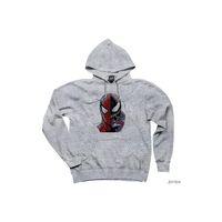 Venom vs Spiderman Gri Kapşonlu Sweatshirt Hoodie
