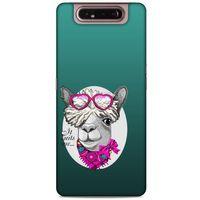 Animax Pembe Fularlı Lama Samsung Galaxy A80 Kılıf Desenli Silikon