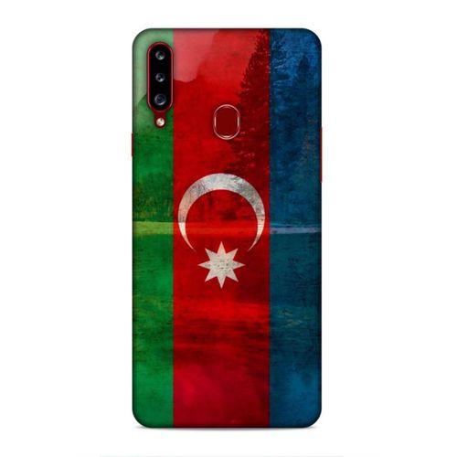 Samsung Galaxy A20s Uyumlu Kılıf Azarbaijan (43) Thin Fit Kılıf Bayrak Manzara
