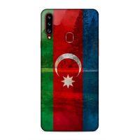 Samsung Galaxy A20s Uyumlu Kılıf Azarbaijan (43) Thin Fit Kılıf Bayrak Manzara