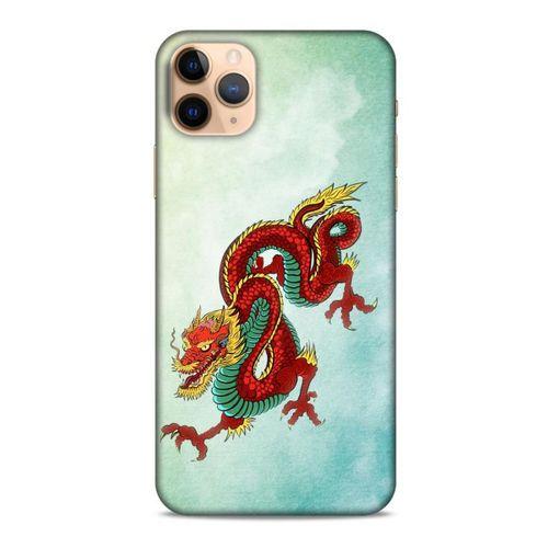 Apple Iphone 11 Pro Kılıf Dragons (25) Antişok Kapak Tatoo Sarı Kırmızı Ejderha