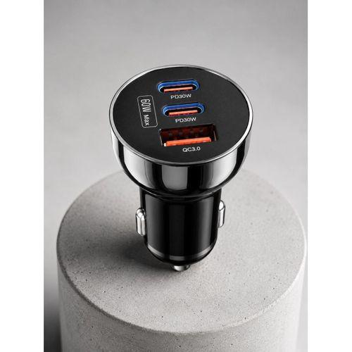 60w Araç İçi Hızlı Şarj Adaptörü Çift Usb-c Pd Ve Usb-a Qc3.0