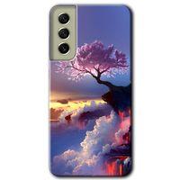 MRCİLETİSİM Samsung Galaxy S21 FE Kılıf Baskılı Kapak - Wash Red Wall +Tam Ekran Koruyucu