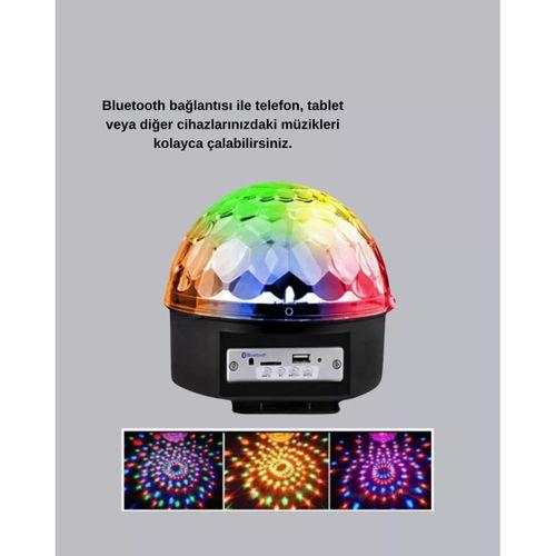 Ritim Hassasiyetli Bluetooth Hoparlörlü Disko Işığı Döner Led Efektli