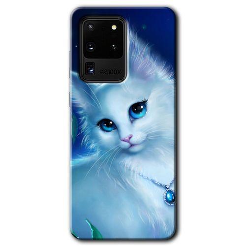 Potkal Hediye Fabrikası Samsung Galaxy S20 Ultra Kılıf HD Desen Baskılı Arka Kapak - Cat Glance