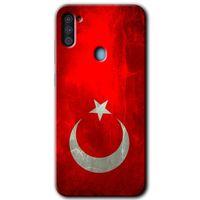 Samsung Galaxy M11 Kılıf Baskılı Kapak - Albayrak +Tam Kaplayan Mat Seramik