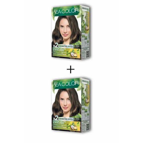 2X2 Tüp Krem Saç Boyası Seti Kumral No:7.0