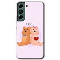 Galaxy S22 Kılıf HD Desen Baskılı Arka Kapak - Sevgili Ayıcık + Kırılmaz Cam