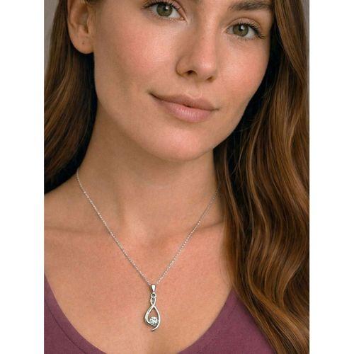 Gümüş Zirkon Taşlı Sonsuzluk Kadın Kolyesi