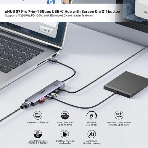 UNITEK UHUB S7 PRO 7-IN-1 5GBPS USB-C HUB (H1124AGY01)