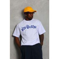 Erkek Baskılı T-Shirt Kısa Kol Bisiklet Yaka Regular Fit Rahat Kalıp Günlük Tişört - Beyaz