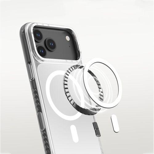 Apple iPhone 17 Pro Max Kılıf M-safe Şarj Özellikli Metal Kamera Çerçeveli Airbag Tasarımlı Lenyes CK221 Sert PC Kapak