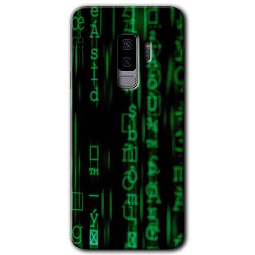 MRCİLETİSİM MRCİLETİSİM Samsung Galaxy S9 Plus Kılıf HD Desen Baskılı Arka Kapak + Temperli Cam - Matrix