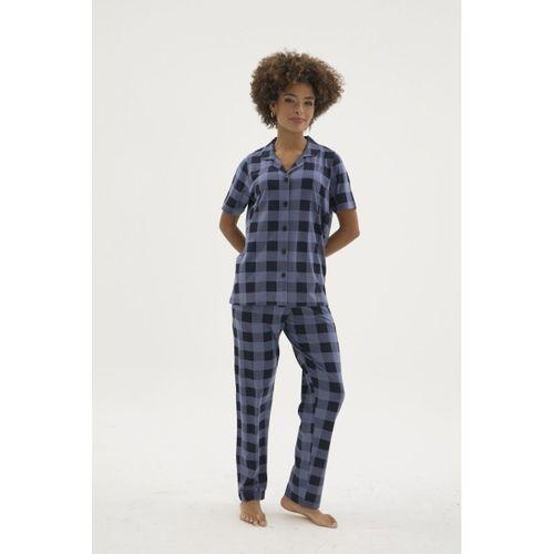 Kocabey Kkt-26158k Kadın Apaj Yaka Düğmeli Pijama Takımı