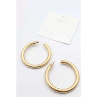 Mat Halka Küpe 5 cm - Altın