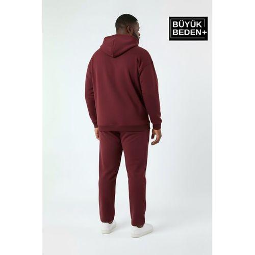 Erkek Büyük Beden Kapşonlu ince Sweatshirt SPR24BSW57