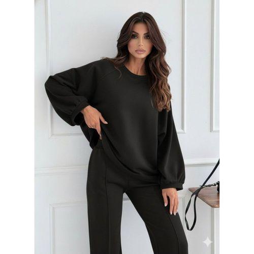 Kadın Uzun Kollu Geniş Kesim Modal Bluz Ve Pantolon Ikili Takım