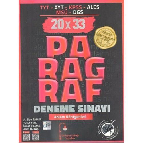 TYT AYT KPSS ALES MSÜ DGS Paragraf 20 x 33 Deneme Sınavı Edebiyat Sokağı