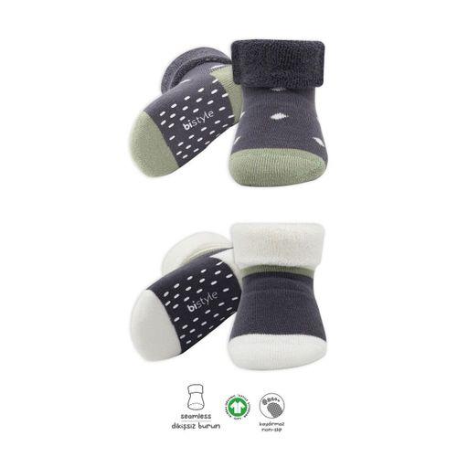 Bistyle Puanlı Kaymaz Havlu Soket Çorap 2'Li BS10502 Antrasit