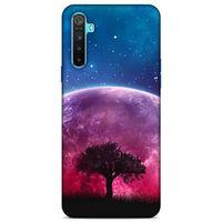 Lopard Oppo Realme 6i Uyumlu Kılıf Gece'S (39) Liquid Crystal Kılıf Pembe Ay