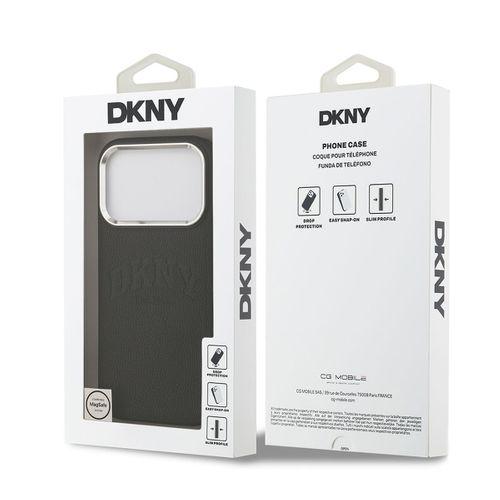 Apple iPhone 17 Pro Kılıf DKNY Orjinal Lisanslı M-safe Şarj Özellikli PU Deri Kabartmalı Kapak
