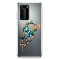 Huawei P40 Pro Kılıf Dj Kulaklığı Arka Kapak Koruma Desenli Full Koruyucu