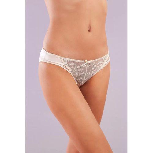 Golshan Giselle Mini Slip, Kadın Güpürlü Saten Ekru Külot
