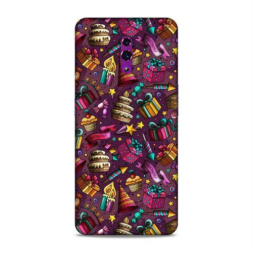 Oppo Reno Kılıf Parti Malzemeleri Doodle Arka Kapak Silikon Koruma Full Koruyucu
