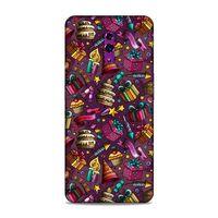 Oppo Reno Kılıf Parti Malzemeleri Doodle Arka Kapak Silikon Koruma Full Koruyucu