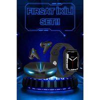 Yeni Nesil Akıllı Saat Ve Kablosuz Kulaklık Kampanyası İkili Set Bluetooth Bağlantılı